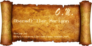 Obermüller Mariann névjegykártya